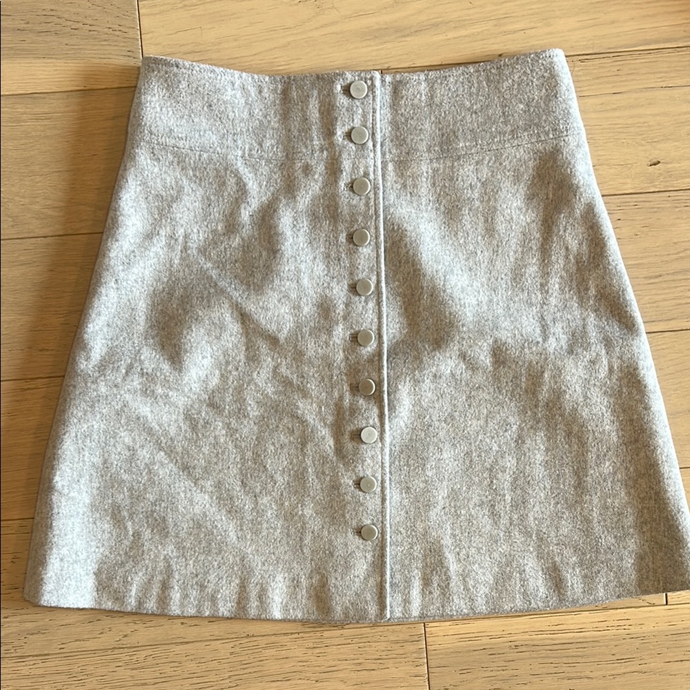 Club Monaco Gray Button-Front Women's Skirt NWT